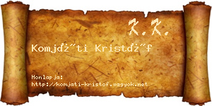 Komjáti Kristóf névjegykártya