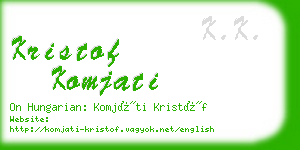 kristof komjati business card